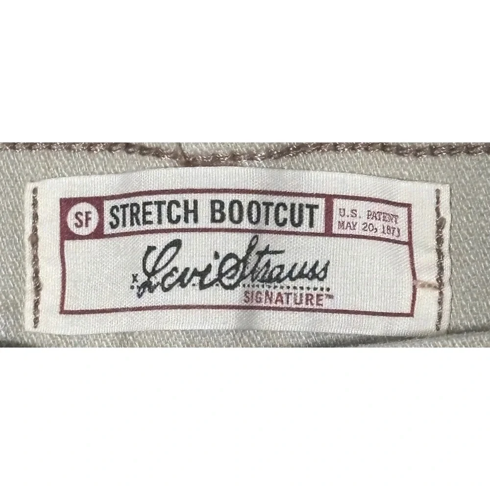 Levi Strauss Signature Stretch‎ Bootcut Women Light Tan Pants Misses 12 Short - Picture 4 of 7